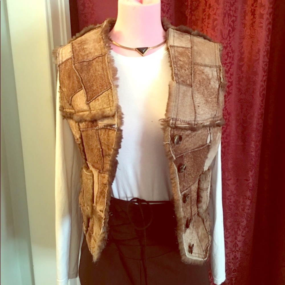 Vintage genuine leather vest